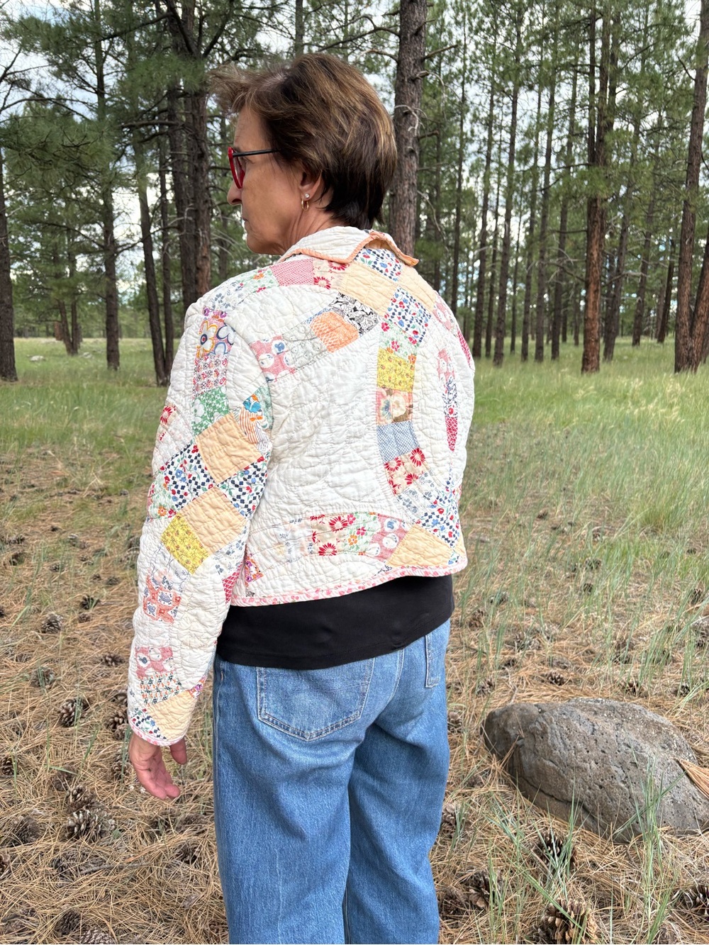 Prairie Romance Quilted Heart Pockets Patchwork Jacket size 0-6 - Picture 4 of 14